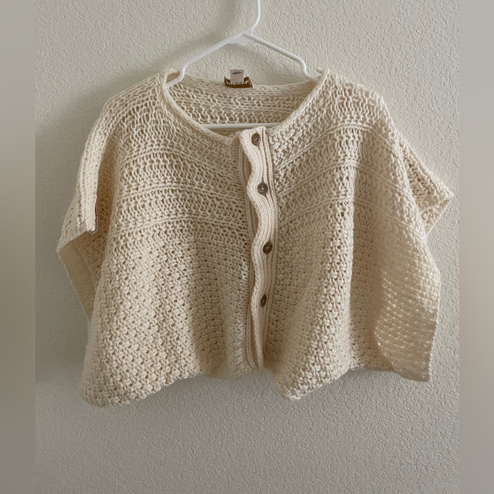 Diesel ivory cropped cardigan with buttons